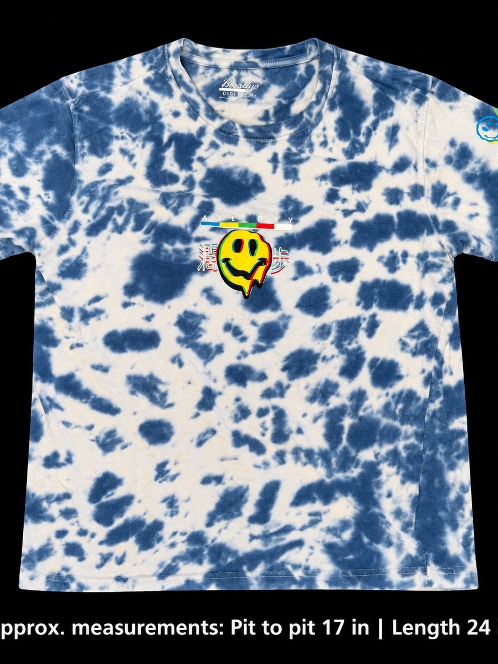 Brooklyn Cloth Blue White Tie Dye Graphic Tee Medium